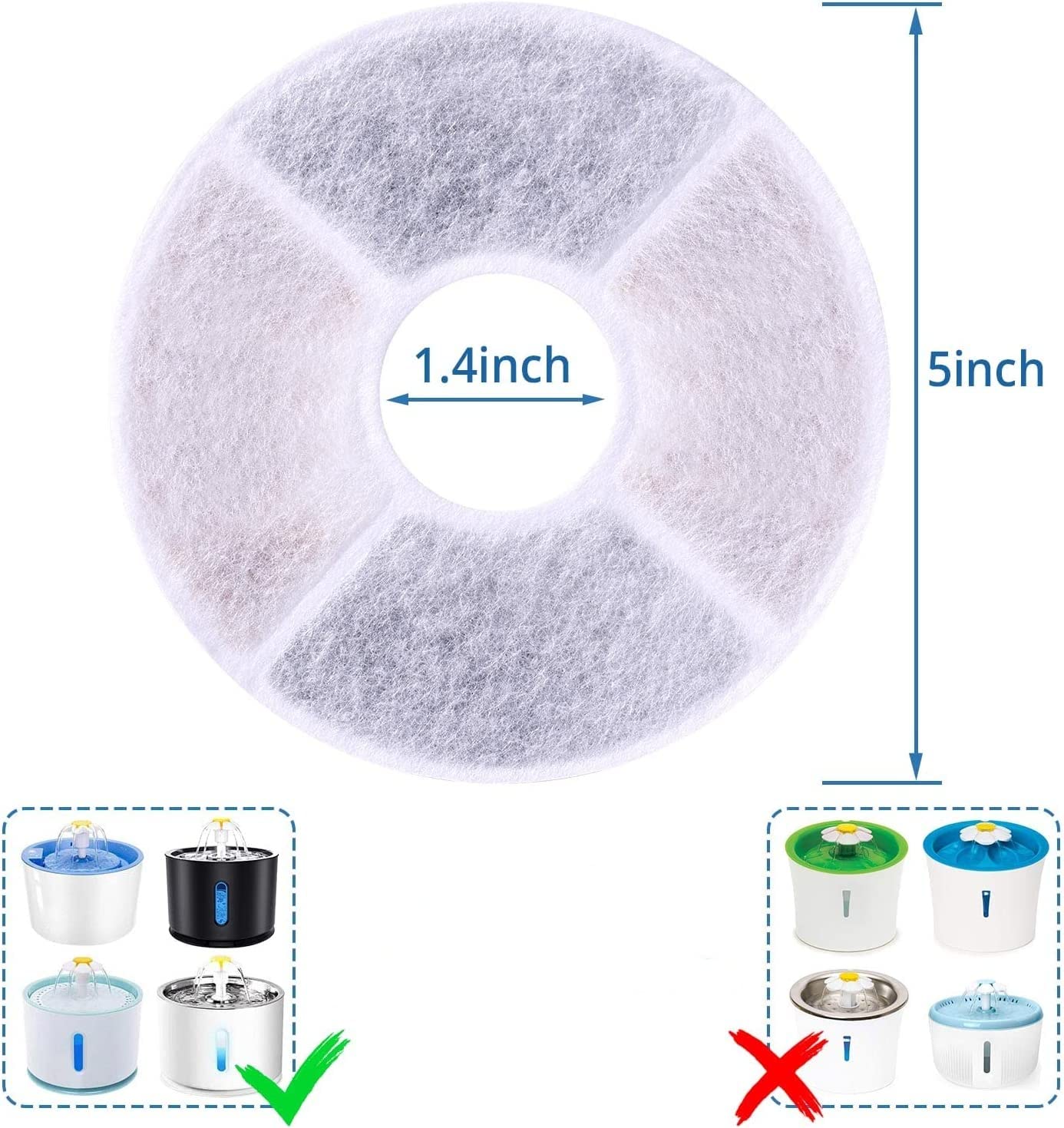 Cat Water Fountain Filter - Pet Water Drinking Fountain Filter Cartridge