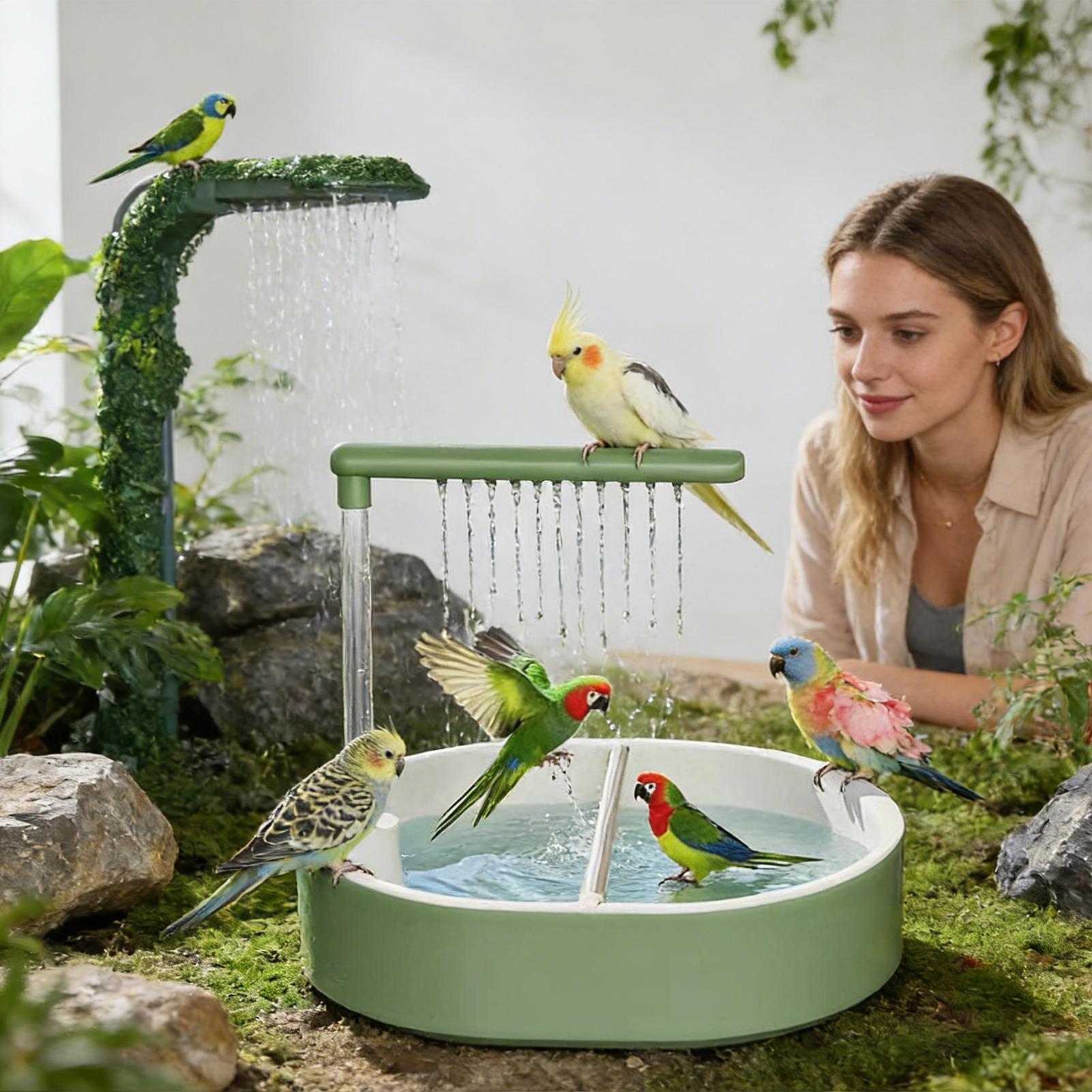 Pet Parrot USB Powered Bathtub - مراجعة Bird Cage Parrot وسعره