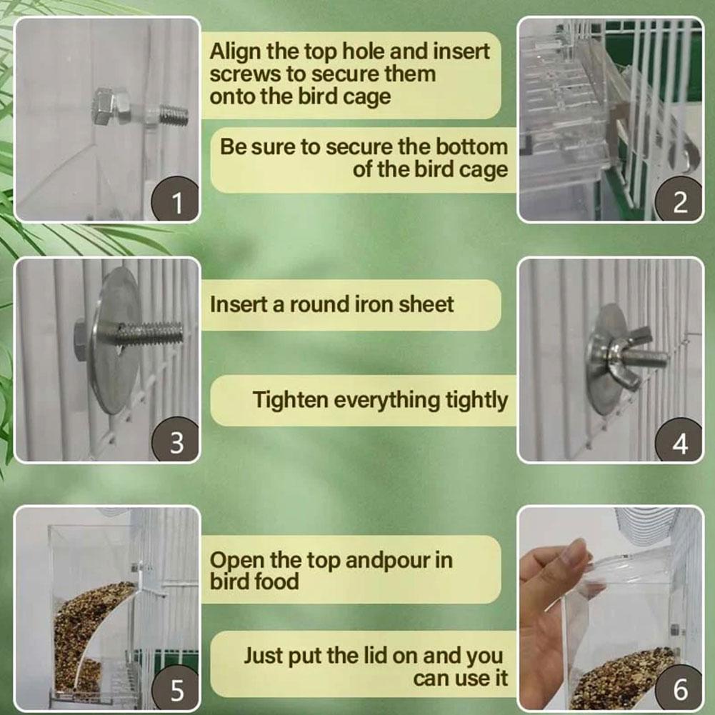Auto Bird Feeder Cup No Mess B - مراجعة Bird Cage Parrot وسعره