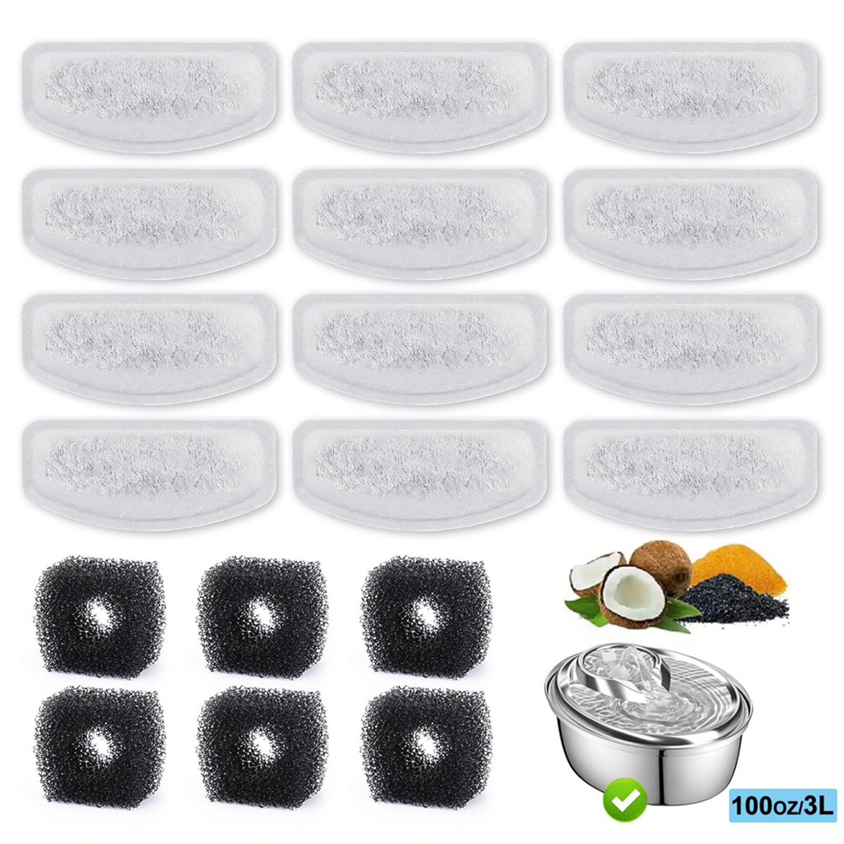 New User~12PCS Replacement Fil - مراجعة Cat Water Fountain Filter وسعره
