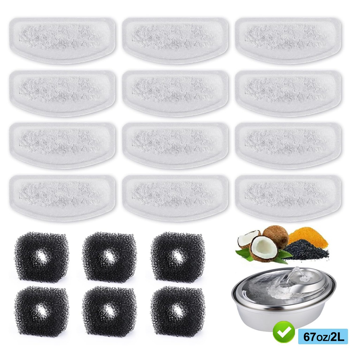 New User~12PCS Replacement Fil - مراجعة Cat Water Fountain Filter وسعره